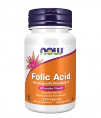NOW Folic Acid /800mcg./ + B-12 /25mcg./ 250 Tabs.